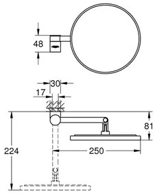 Oglinda cosmetica Grohe Selection 20 cm antracit periat Hard Graphite