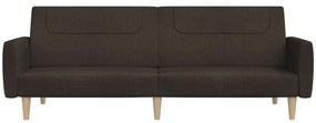 Canapea extensibila cu 2 locuri, maro inchis, material textil Maro inchis, Fara suport de picioare
