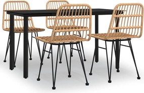 vidaXL Set mobilier de grădină, 5 piese, poliratan