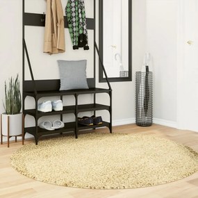 vidaXL Covor pufos &quot;PAMPLONA&quot; cu fire înalte, auriu modern, Ø 160 cm