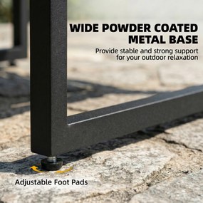 Outsunny Set mobilier de grădină în formă L, cadru metalic, pentru 4 persoane, lounge cu canapea 2 locuri și perne, 2 măsuțe suprapuse, Teak | Aosom Romania