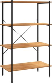 vidaXL Unitate de rafturi pe 4 niveluri, negru și stejar, 80x40x130 cm