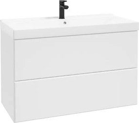 Dulap suspendat pentru lavoar alb mat Defra MO-RE 100 cm