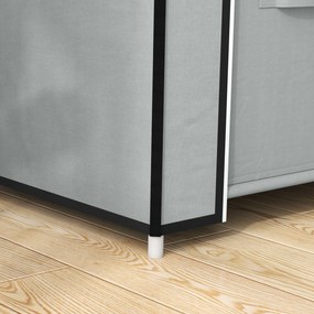 HOMCOM Șifonier Stofă 1 Bară pentru Haine, 2 Sertare, 83 x 42.5 x 162,5 cm, Gri | Aosom Romania