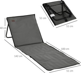 Outsunny Set 2 Șezlonguri Pliabile cu Unghi Reglabil și Buzunar cu Fermoar, 142x51x40 cm, Albastru | Aosom Romania