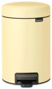 Cos de gunoi cu pedala Brabantia NewIcon 1008836, 3 L, Inchidere lina, Baza antiderapanta, Galben