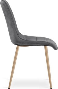 Scaun de masa SPLIT VELVET, gri inchis
