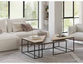 Măsuțe de cafea 3 buc. cu blat cu aspect de lemn de stejar 70x110 cm Titan – Marckeric