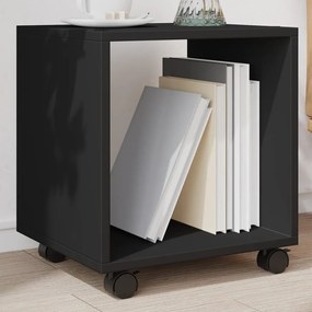 853129 vidaXL Dulap cu roți, negru, 37x33x42,5 cm, lemn prelucrat