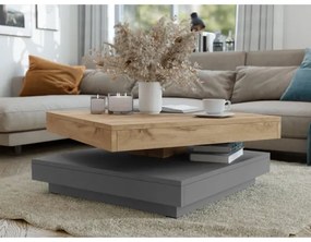 Măsuță de cafea NENANI 34x70 cm gri/stejar wotan