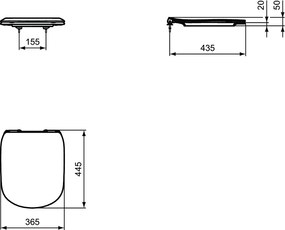 Capac WC Ideal Standard Tesi subtire, alb - T352801