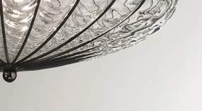 Plafonieră SIRU ACCADEMIA 3xE27/60W/230V transparent/negru sticlă venețiană