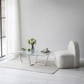 Măsuță de cafea AMALFI 35x105 cm pin/transparent