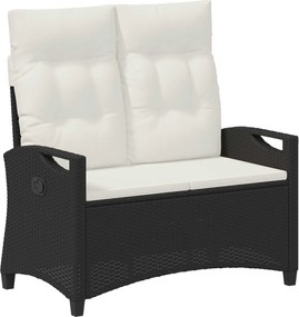 vidaXL Bancă de grădină cu pernă Negru și Crem 105 x 60 x 112 cm