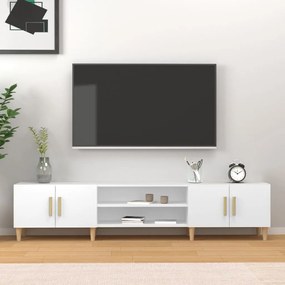 Comoda TV, alb, 180x31,5x40 cm, lemn prelucrat