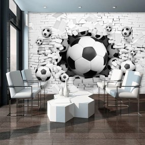 Fototapet - 3D fodbal în Brickwall (152,5x104 cm), în 8 de alte dimensiuni noi