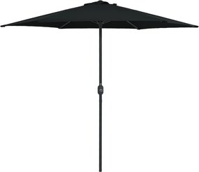 vidaXL Umbrelă de soare cu stâlp din aluminiu, negru, 270x246 cm