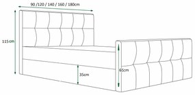Pat matrimonial 140 cm Velva (bej) (cu somieră și sp. depozitare). 1047172
