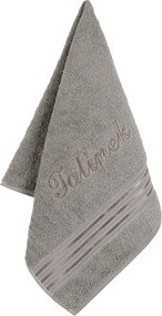 Prosop frotir Bellatex cu broderie Tatínek Gri închis, 50 x 100 cm