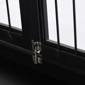 PawHut Cușcă pentru câine animale cușcă din MDF clasa E1 3 uși cu siguranță max. 30 Kg dim. 81L x 58l x 66Î cm negru | Aosom Romania