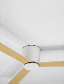 Ventilator de tavan cu telecomanda design modern DELL alb/lemn