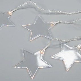 Perdea luminoasă de Crăciun, stele, 8 LED-uri, alb cald