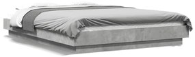 3281136 vidaXL Cadru de pat cu LED, gri beton, 135x190 cm, lemn prelucrat