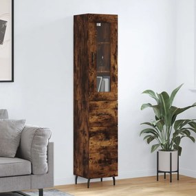 vidaXL Dulap înalt, stejar fumuriu, 34,5x34x180 cm, lemn prelucrat