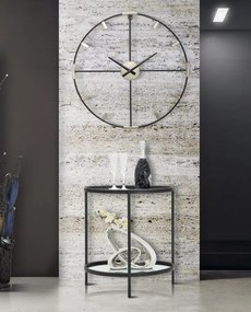 Ceas decorativ argintiu/negru din metal, ∅ 60 cm, Sticky Mauro Ferretti