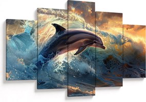 Tablou - Delfin, ilustrații (150x105 cm)