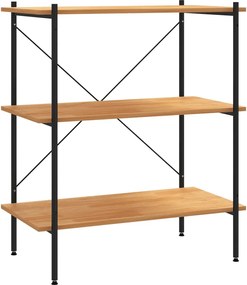 vidaXL Raft cu 3 niveluri, negru și stejar, 80x40x92 cm