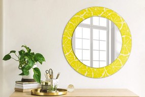 Oglinda rotunda rama cu imprimeu Model de lămâie