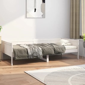 820243 vidaXL Pat de zi, alb, 80x200 cm, lemn masiv de pin