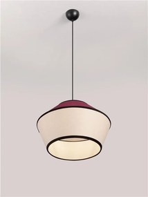 Lustra cu abajur stratifiat catifea Burgundy cu hartie naturala VELISS