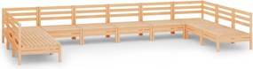 vidaXL Set mobilier de grădină, 10 piese, lemn masiv de pin