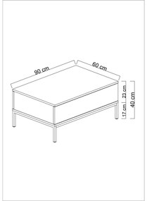 Masă de cafea Lurde (antracit + Auriu). 1089586