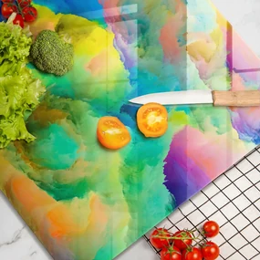 Tocător din sticlă Abstracție colorată