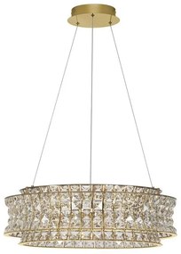 Lustra suspendata LED auriu, cristale sticla CELYSIA 60cm