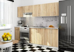 Set mobilier bucătărie 240 cm Lula TYP2 (Alb + Stejar sonoma). 1068637