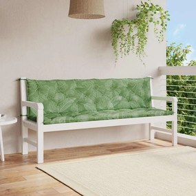 vidaXL Perne bancă de grădină, 2 buc, 200x50x7cm, model frunze, textil