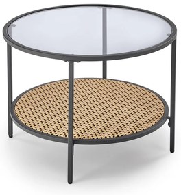 Masa de cafea Dakota, ratan / negru