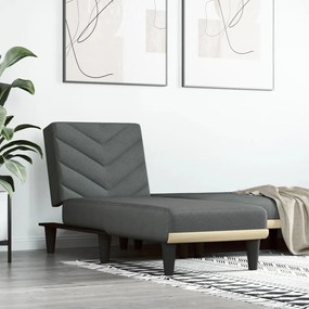 vidaXL Șezlong, gri închis, material textil