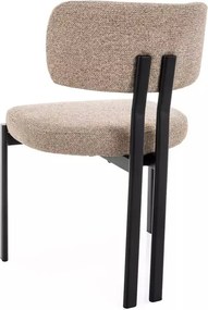 Scaun tapitat Misaki 253 bej / negru mat - H81 cm