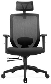 Scaun ergonomic Joy-H, sezut cu translatie, Mesh/Textil, Negru