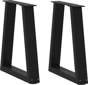 vidaXL Picioare pentru măsuță de cafea în formă de V, 2 buc., negru, 28x (42-43,3) cm, oțel