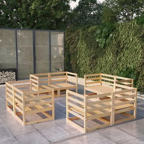 vidaXL Set mobilier de grădină, 9 piese, lemn masiv de pin