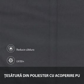 Outsunny Copertină cu Braț Pliabil, cu Deschidere Manuală, Copertină Basculantă cu Protecție UV30+, 150x120 cm, Gri Închis | Aosom Romania