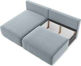 Colțar albastru extensibil/cu spațiu de depozitare cu tapițerie din catifea (cu colț pe partea stângă/cu șezlong) Kalena – Makamii