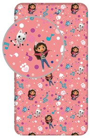 Gabby's Dollhouse Music cearșaf elastic 90x200 cm