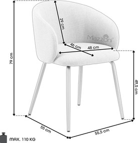 MAZZONI EXPORT CLARA Maro Stins (țesătură Juto 24)/picioare negre - SCAUN MODERN ADÂNC TAPIȚAT PENTRU SALON/LIVING/BIROU LOFT